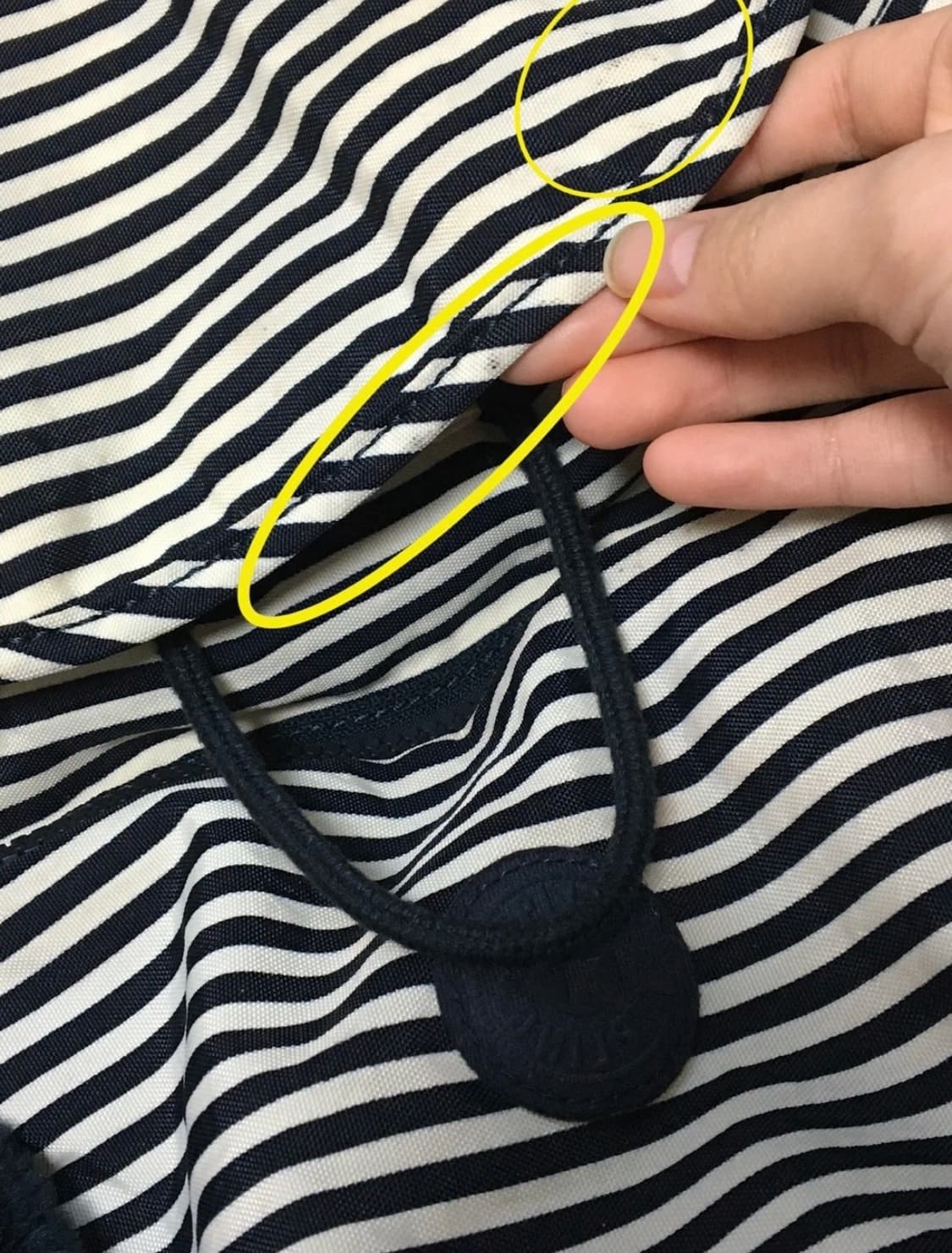 빈티지 키플링 네이비 스트라이프 백팩 상품이미지2