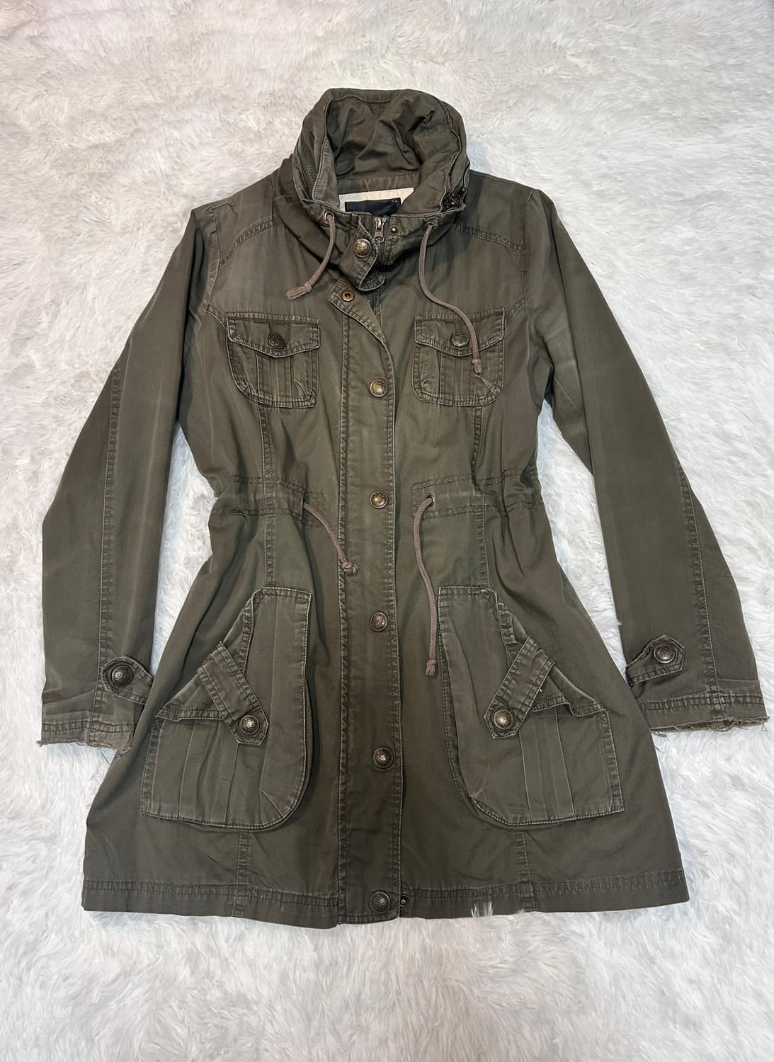 multi pocket high neck string parka 상품이미지1