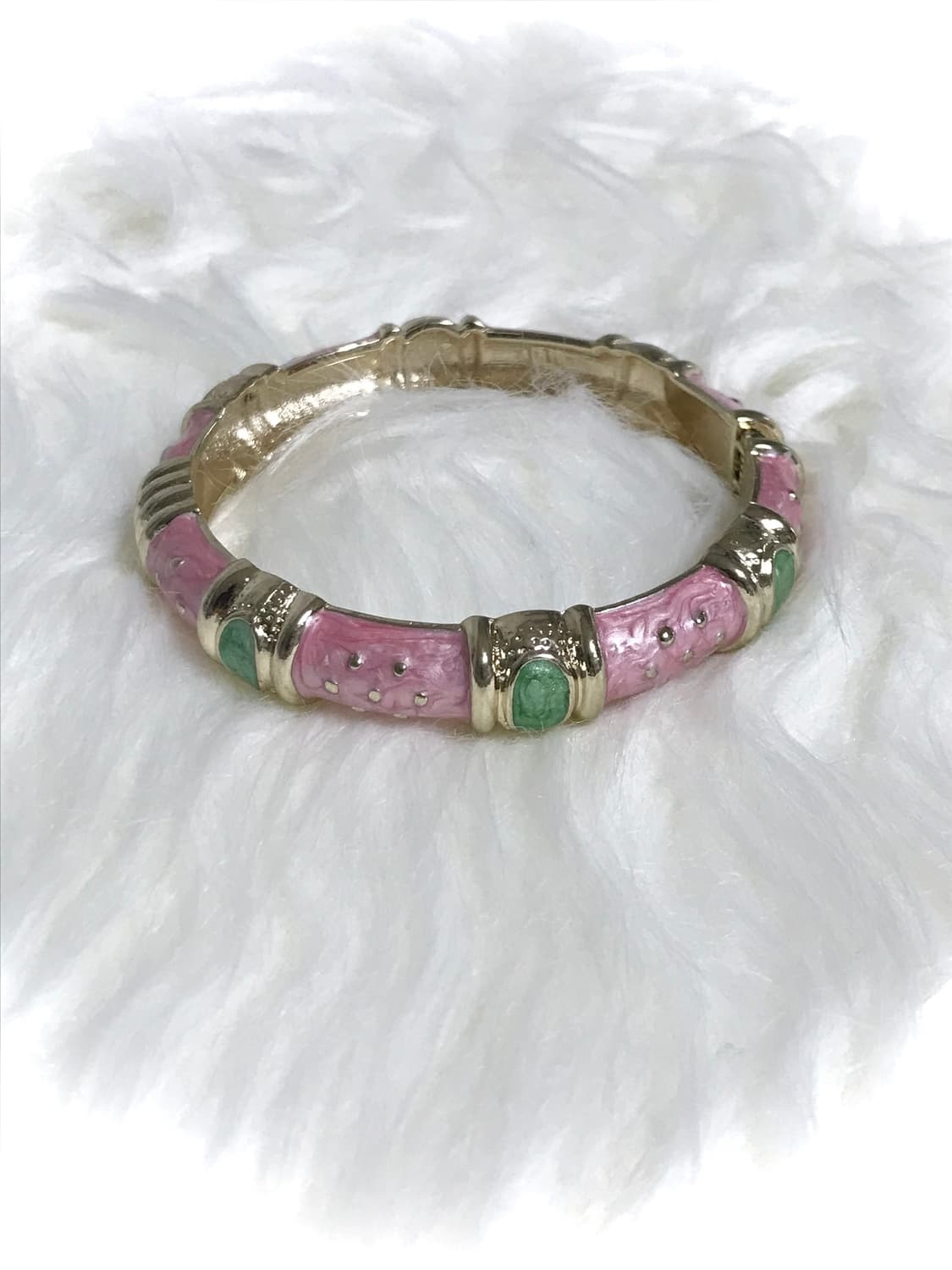 빈티지 핑크 그린 마블링 뱅글 팔찌 상품이미지1