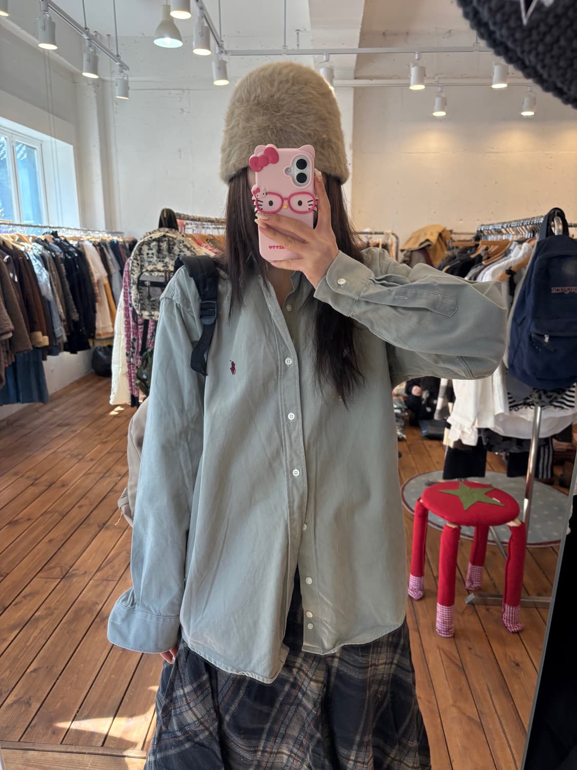 폴로 카키 루즈핏 셔츠 상품이미지2