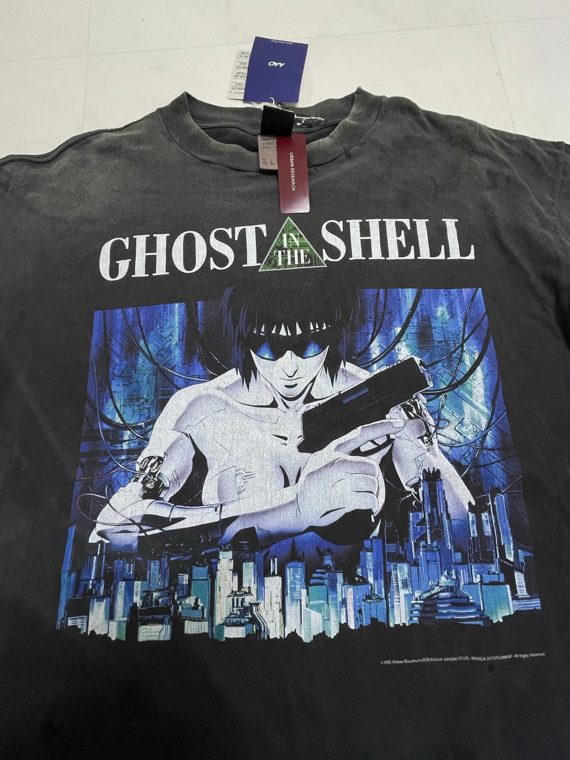 세인트 마이클 x 고스트 인 더 쉘 숏슬리브 티셔츠 블랙  상품이미지2