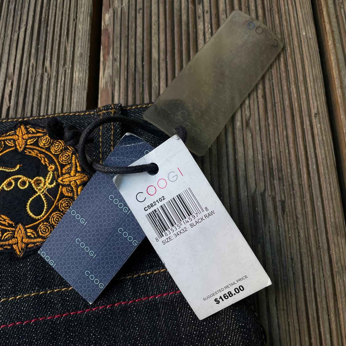 쿠지 자수 흑청 데님팬츠 상품이미지2