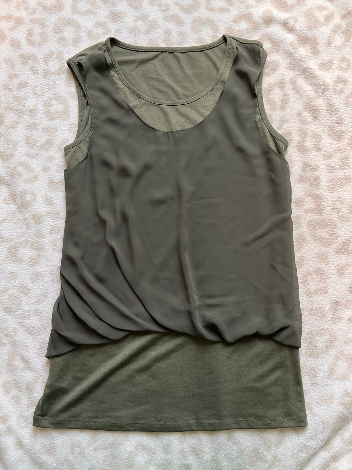 Khaki layered sleeveless 상품이미지1