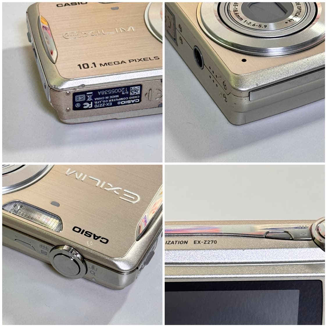 카시오 엑슬림 EX-Z270 샴페인골드 빈티지디카 상품이미지9