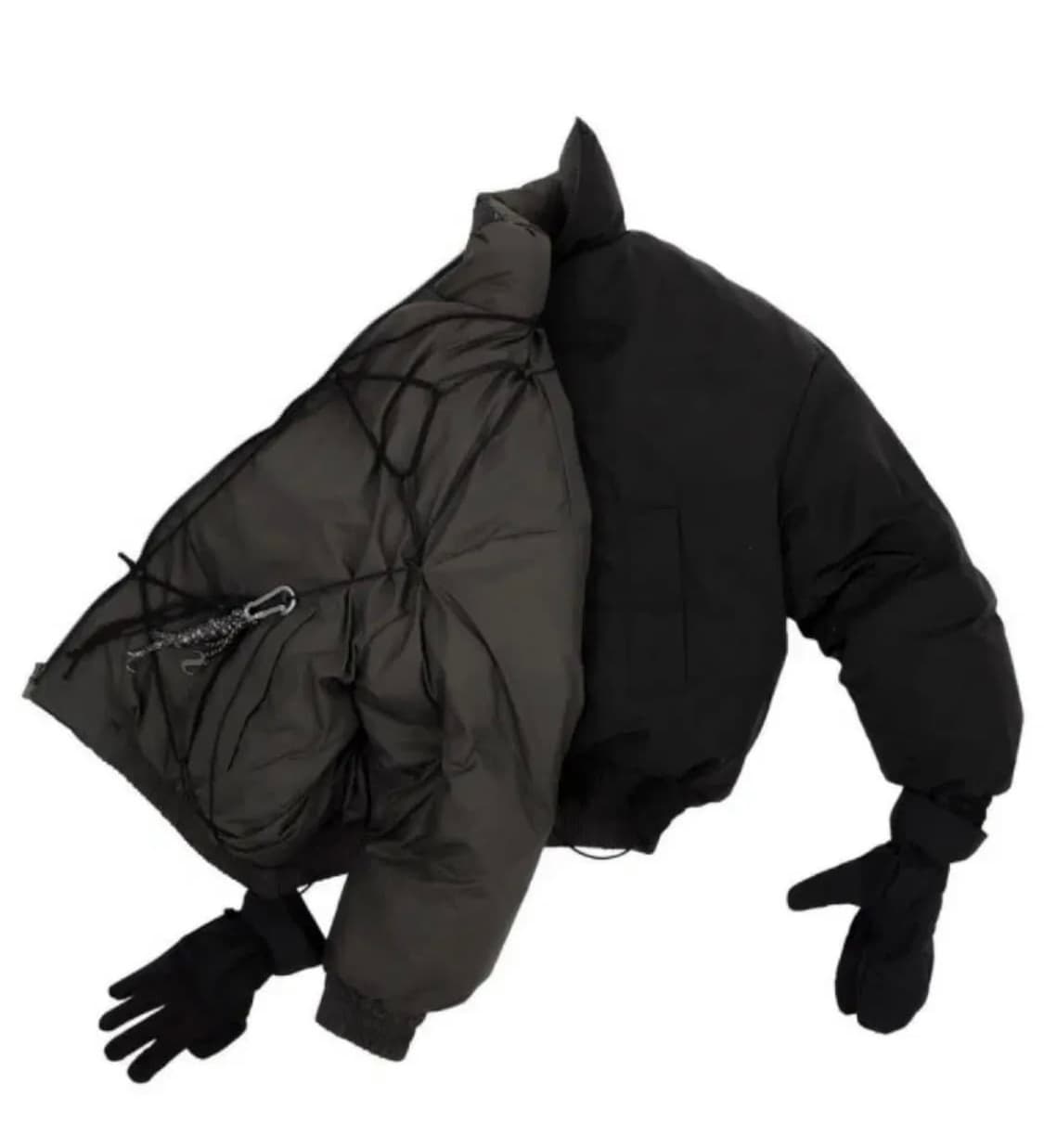 오호스 리버시블 타이 웰론 패딩 블랙 상품이미지2