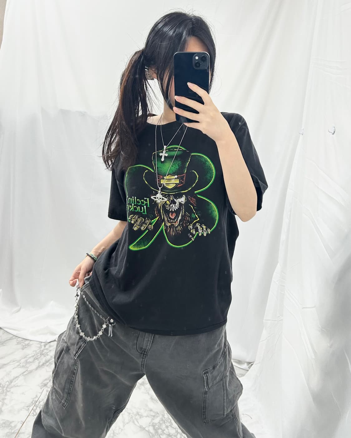 [HARLEY DAVIDSON] 할리데이비슨 클로버 핀업걸 반팔 상품이미지1