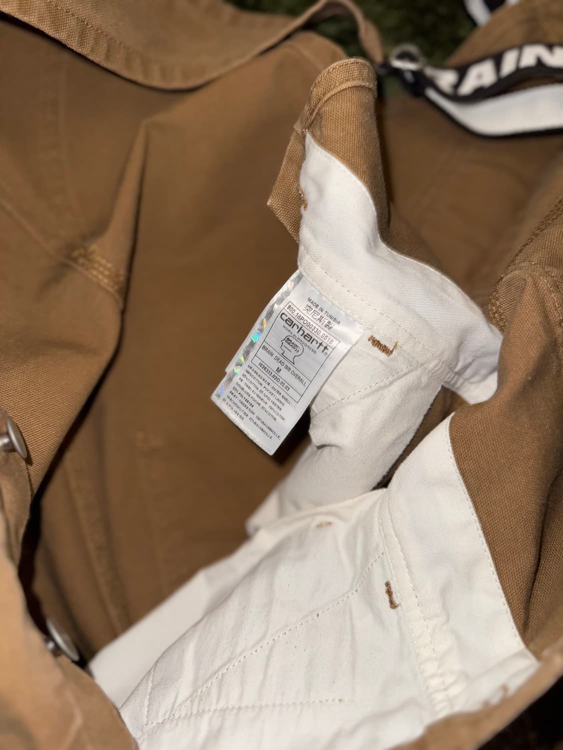 [M] 브레인데드 X 칼하트 WIP 콜라보 덕 캔버스 오버롤 상품이미지6