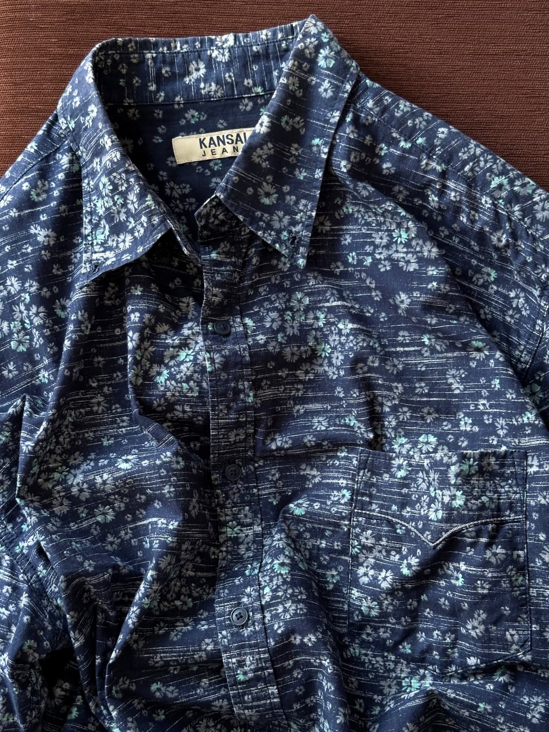 Natural cotton design pattern H/S shirt 상품이미지1