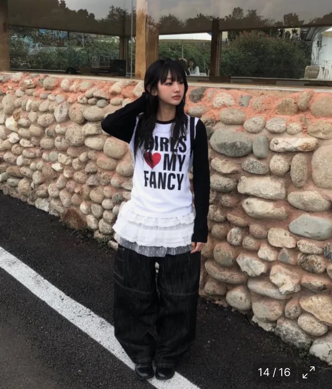 팬시클럽 걸스 마이 팬시 롱슬리브 BLACK 1 size 상품이미지3