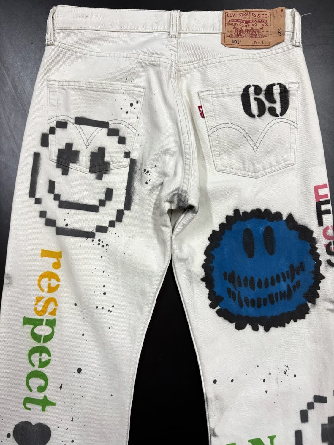 GAME OVER 리바이스 커스텀 빈티지 페인팅 데님 팬츠 상품이미지5