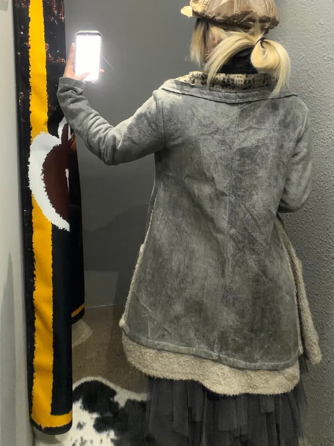 빈티지 레오파드 스웨이드 코트 상품이미지6