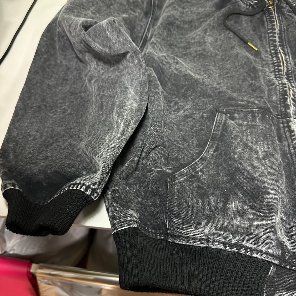 OS MIS 블랙스톤워시드 오버핏 투웨이 후디 엑티브자켓 상품이미지3