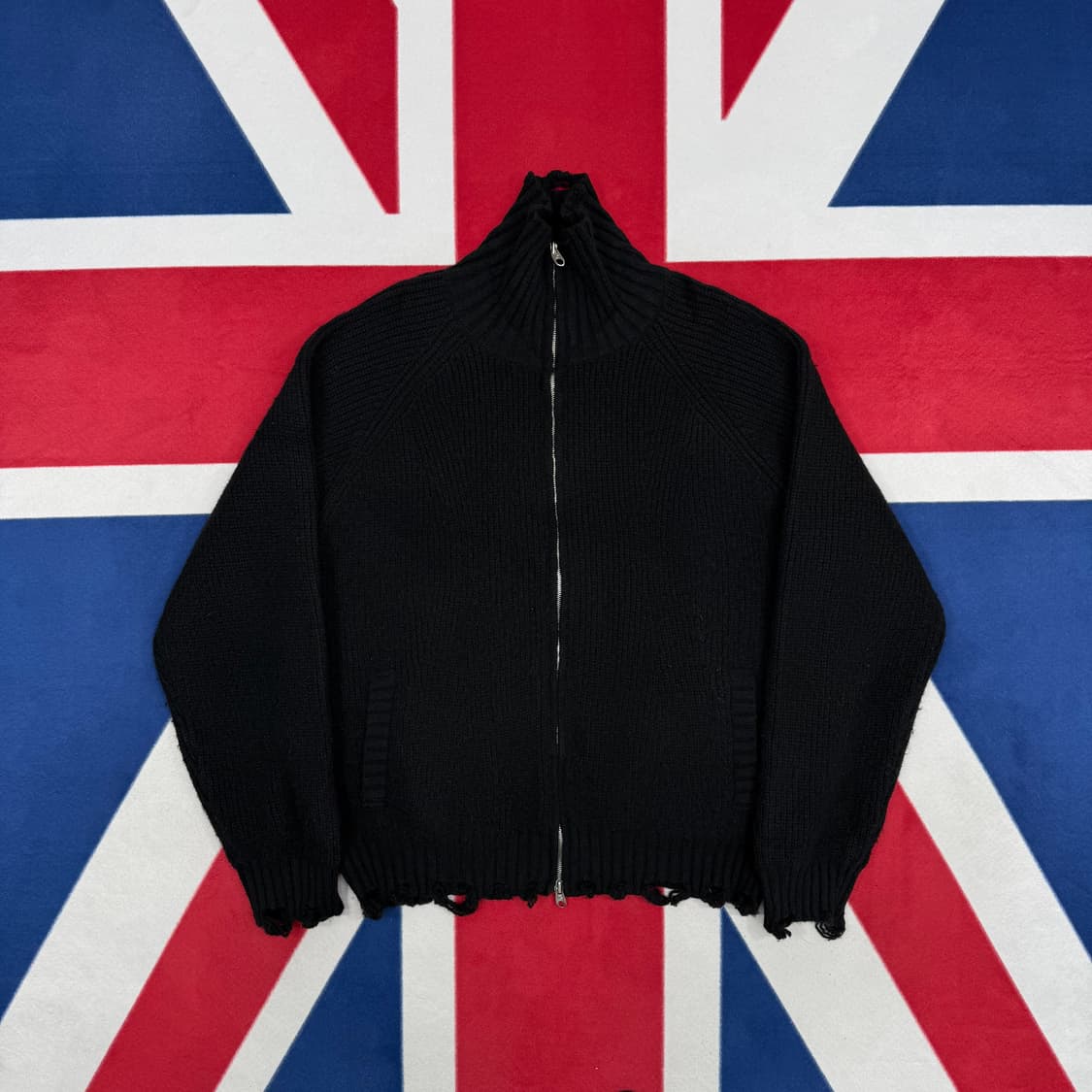 아이돈워너셀 니트집업 2실측 XL  상품이미지2