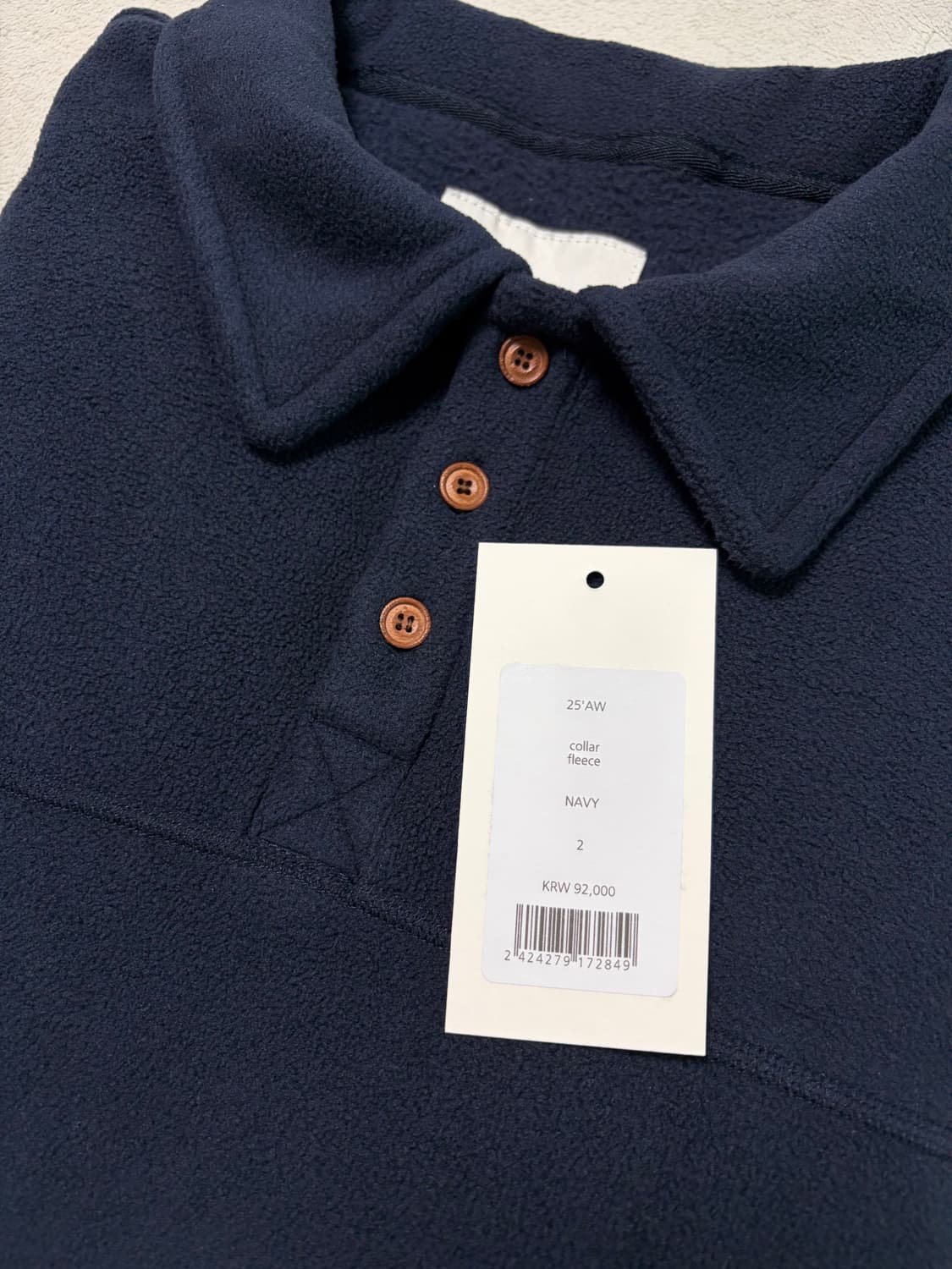 [2] 퍼렌 카라 플리스 네이비 상품이미지1