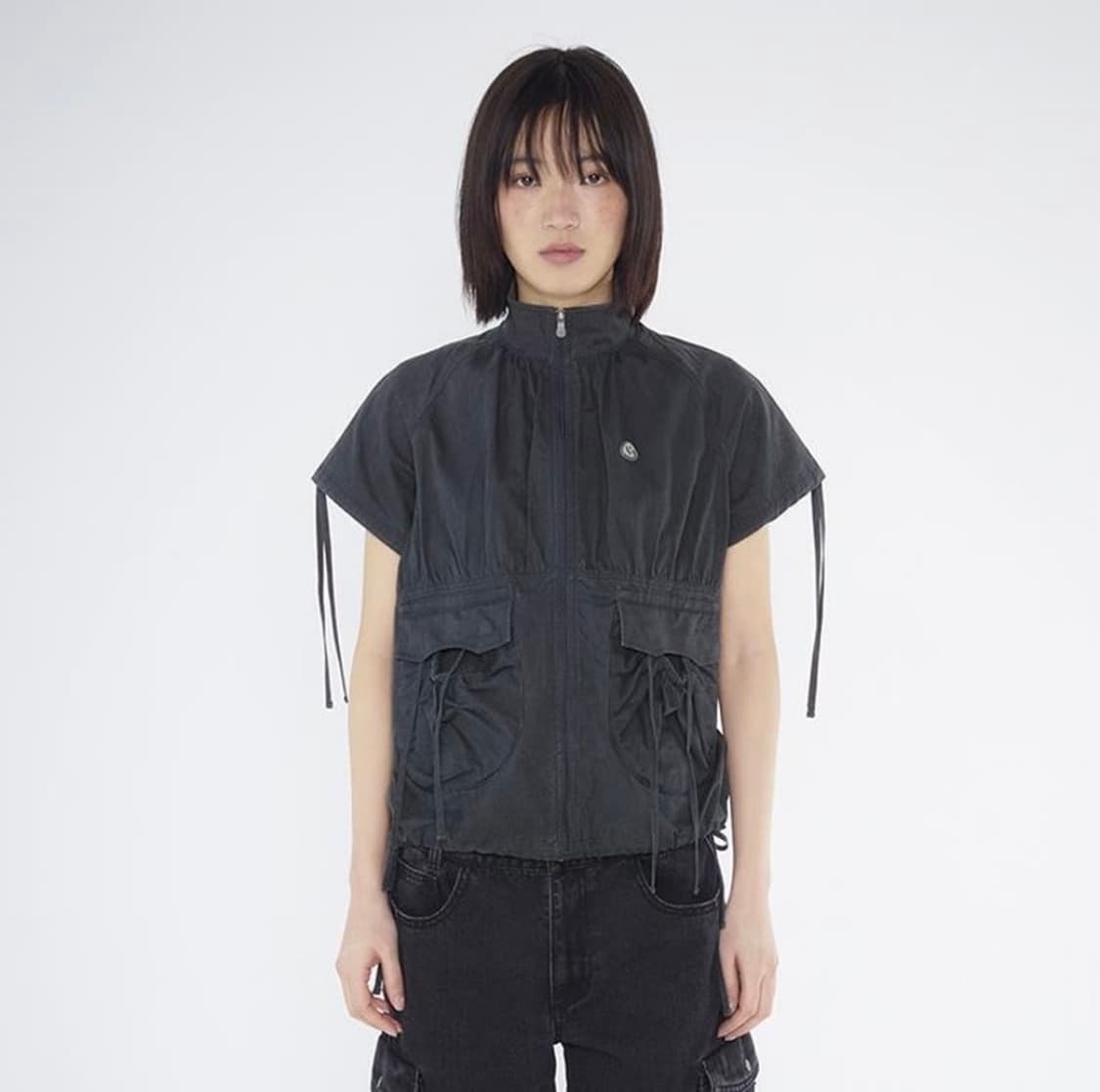 Coyseio 코이세이오 셔링 포켓 자켓 차콜 상품이미지2