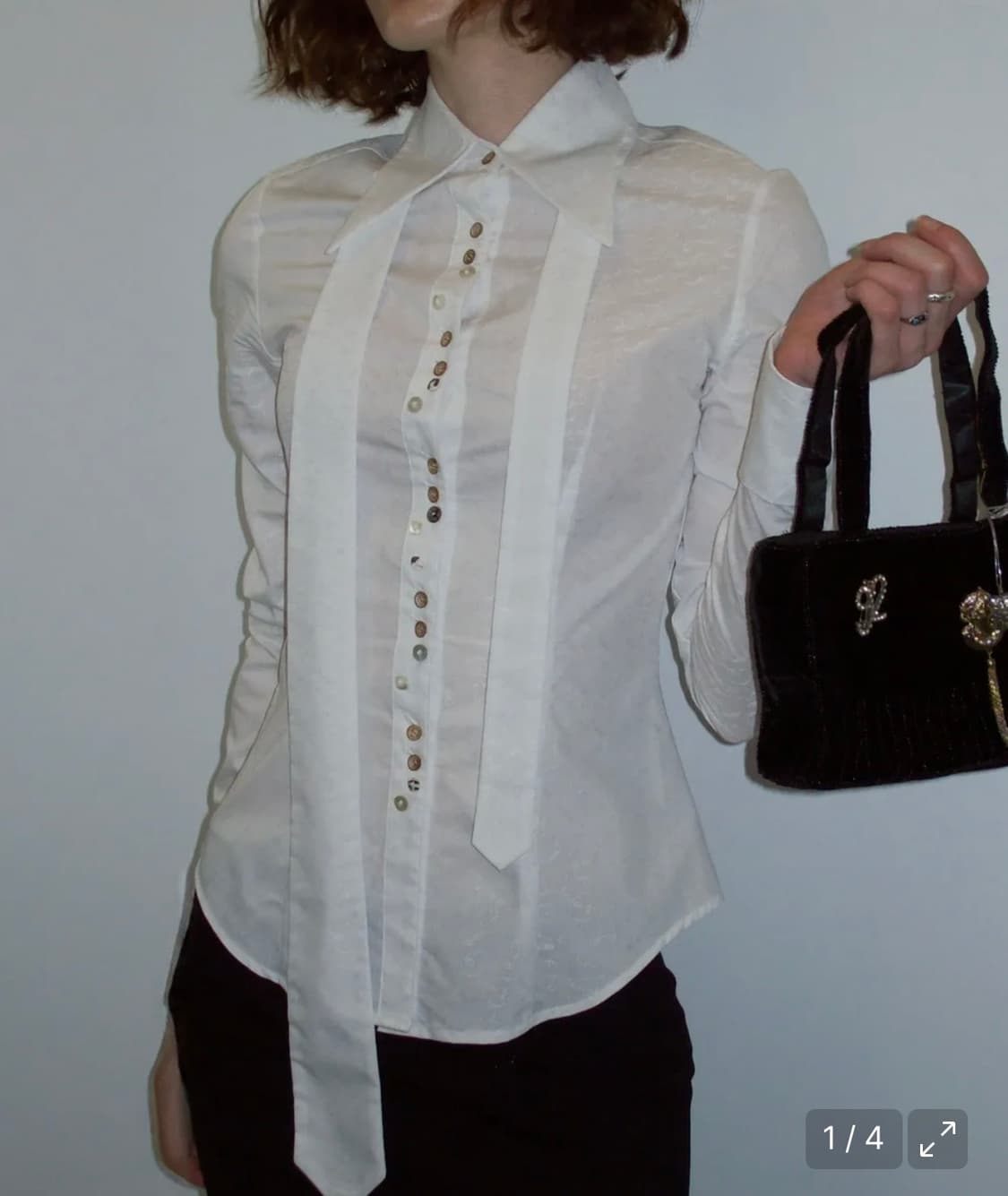 스컬프터 타이 버튼 다운 셔츠 화이트 M 상품이미지1