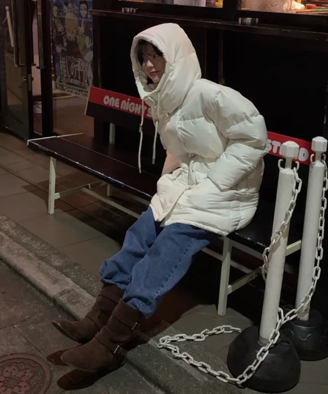 썸웨어버터 버터 하프 패딩 아이보리 상품이미지1