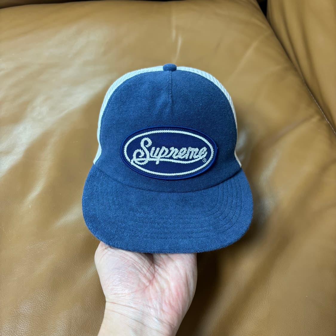 슈프림 5패널 볼캡 모자 테리 메쉬 백 블루 상품이미지2