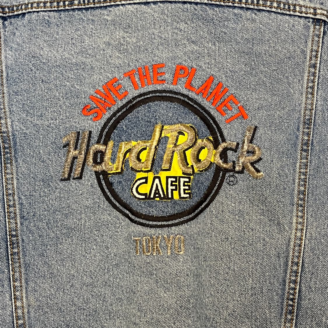 레어 90s 빈티지 하드락카페 도쿄 데님자켓 청자켓 상품이미지2
