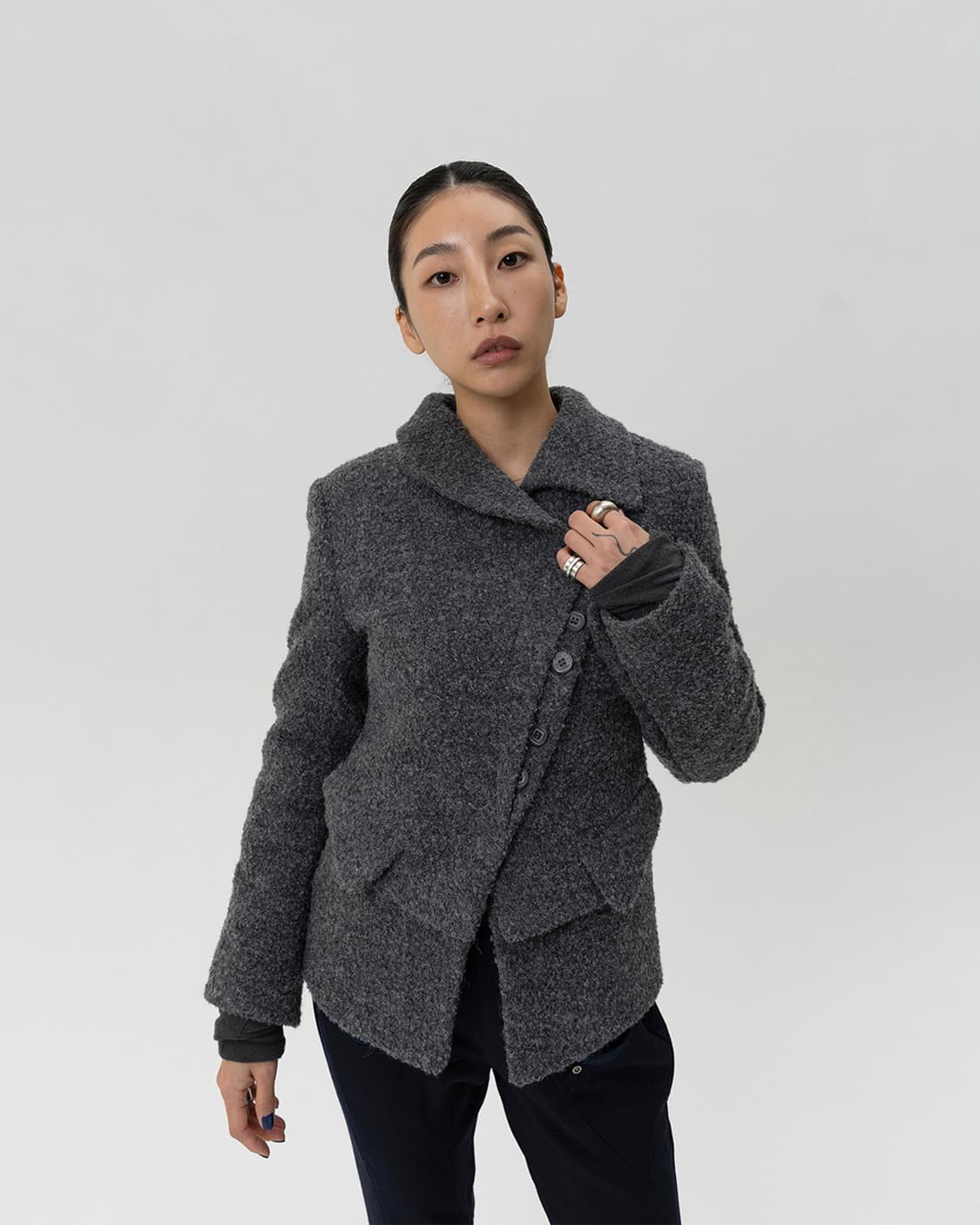 TILTED WOOL BLAZER_GREY 상품이미지2
