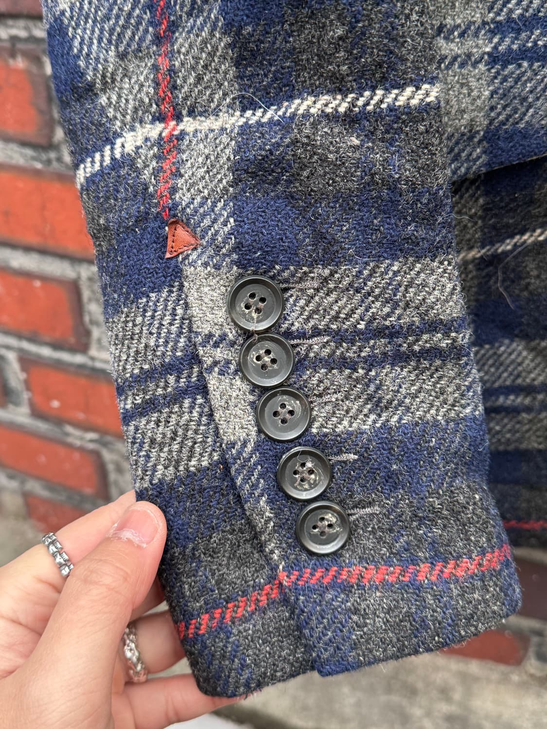 아메리칸렉시 x 해리스트위드 체크패턴 울 자켓 상품이미지6