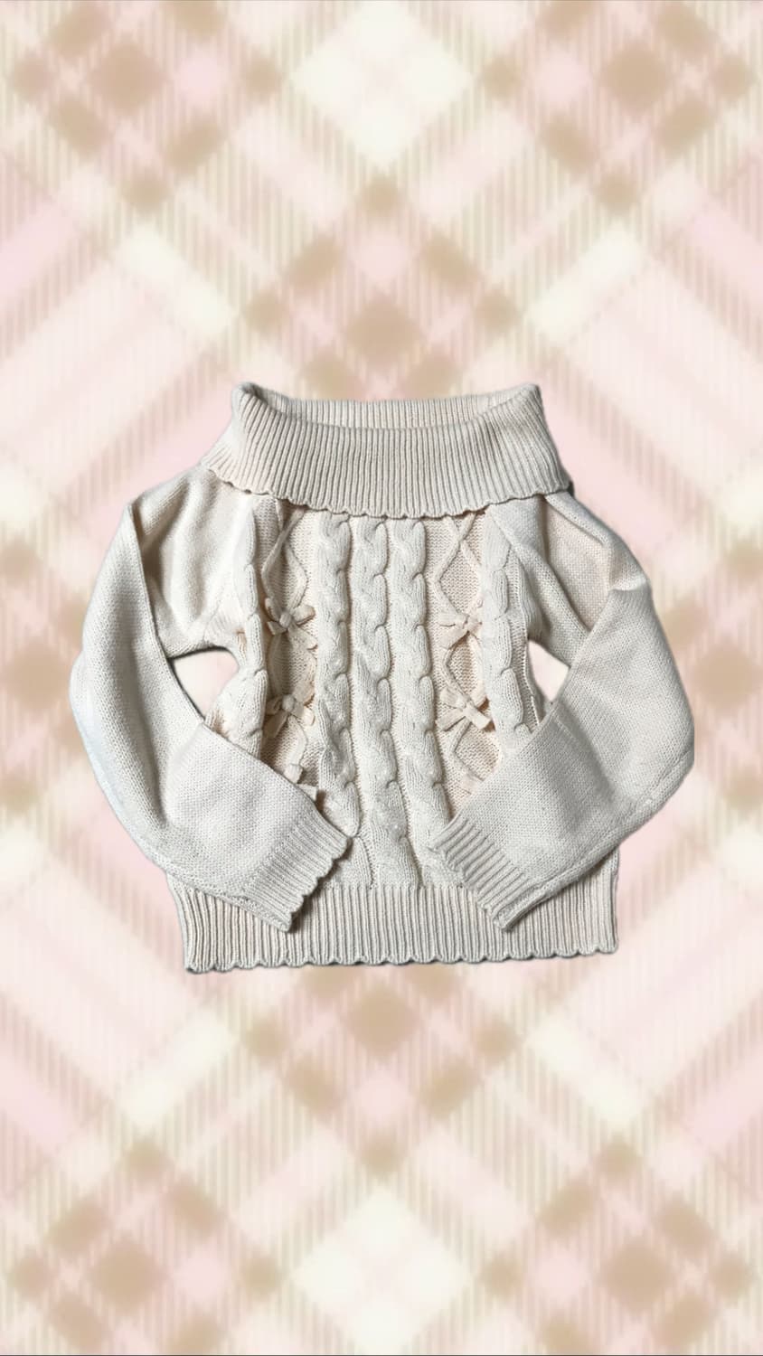 penderie 리즈리사 핑크 리본 오프숄더 라떼 히메 갸루 러블리 로걀 상품이미지1