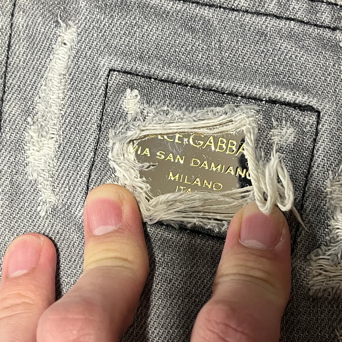 Dolce & Gabbana 디스트로이드 데님 진 워싱 그레이 상품이미지4