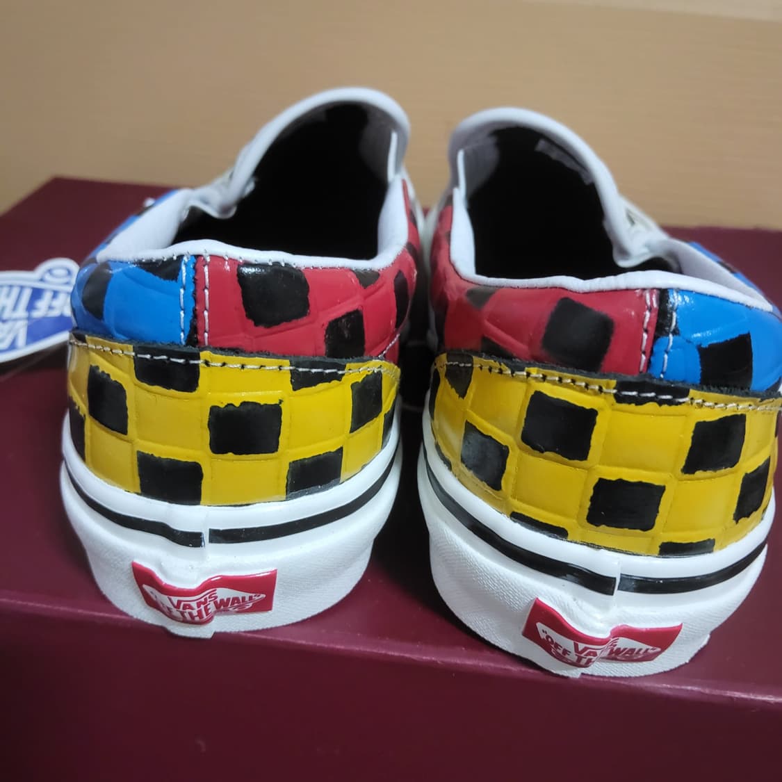 반스 vans 애너하임 슬립온 레더 체커보드 새상품 260 상품이미지4