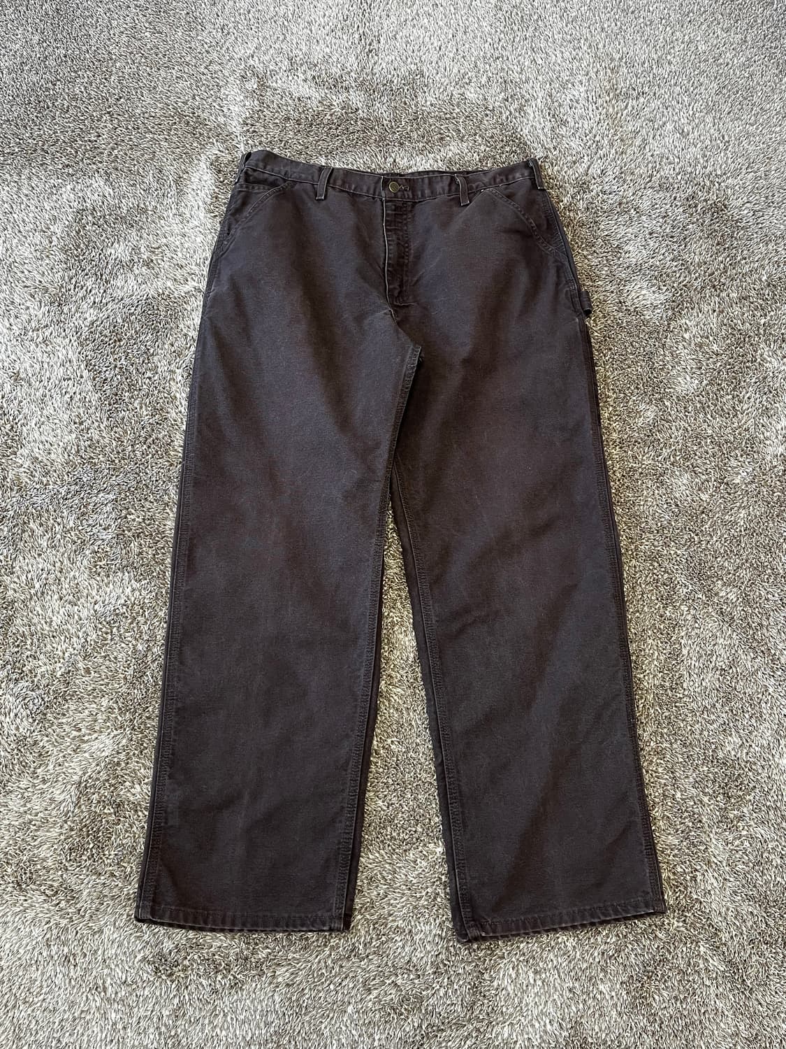 Carhartt B11 DKB 칼하트 빈티지 싱글니 팬츠 다크브라운 상품이미지1