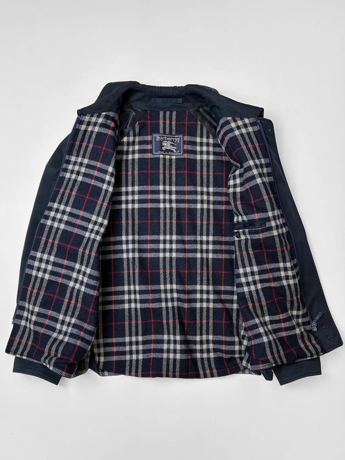 버버리 90s 안감 노바체크 울 블루종 자켓 PN5348 상품이미지4