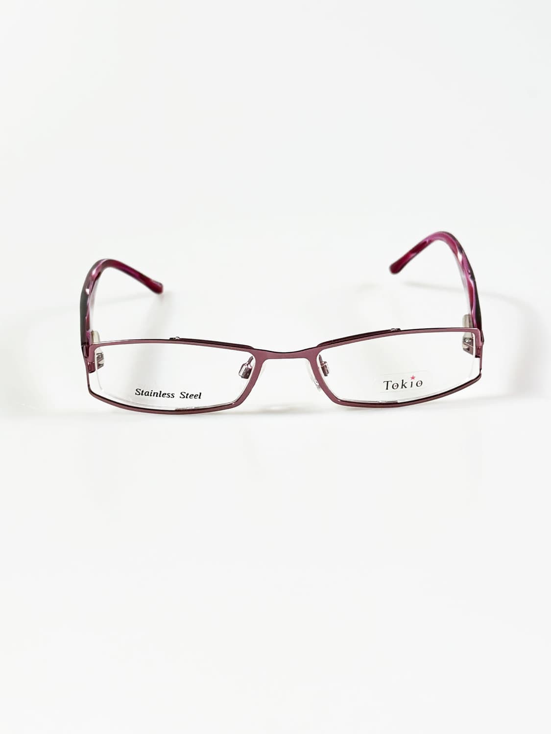 90s TOKIO 바이올렛 메탈 슬림 스퀘어 빈티지 안경 상품이미지1