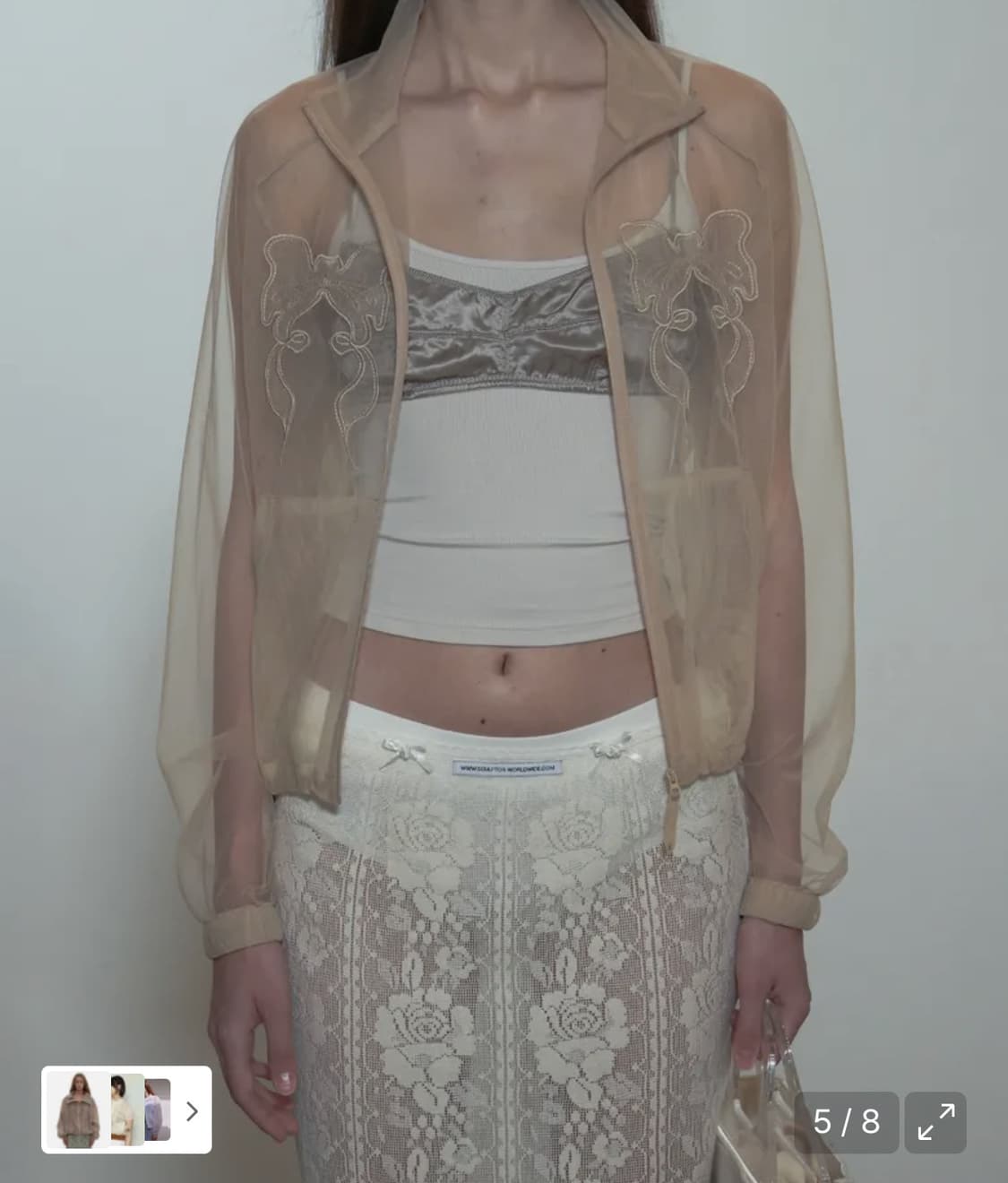 스컬프터 Mesh Sheer Zip-Up Jacket Skin xs 상품이미지1