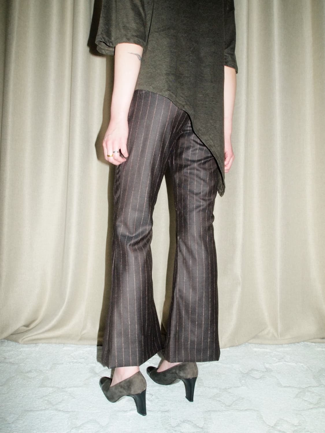 Wool Boot-cut Pin Stripe Pants 상품이미지3