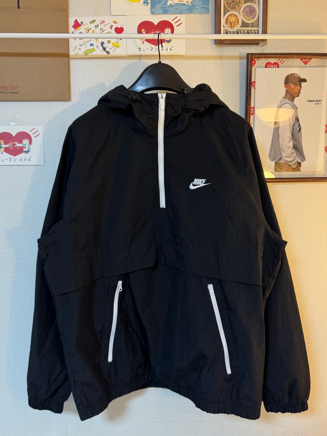 (XL)나이키 스우시 우븐 아노락 자켓 블랙 상품이미지1