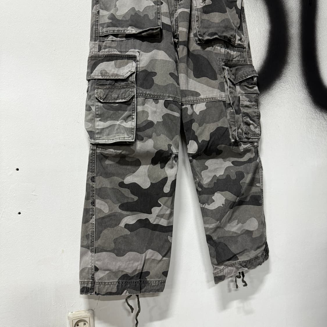 VTG 빈티지 멀티포켓 지퍼 디테일 카모 립스탑 와이드 카고 팬츠 상품이미지4