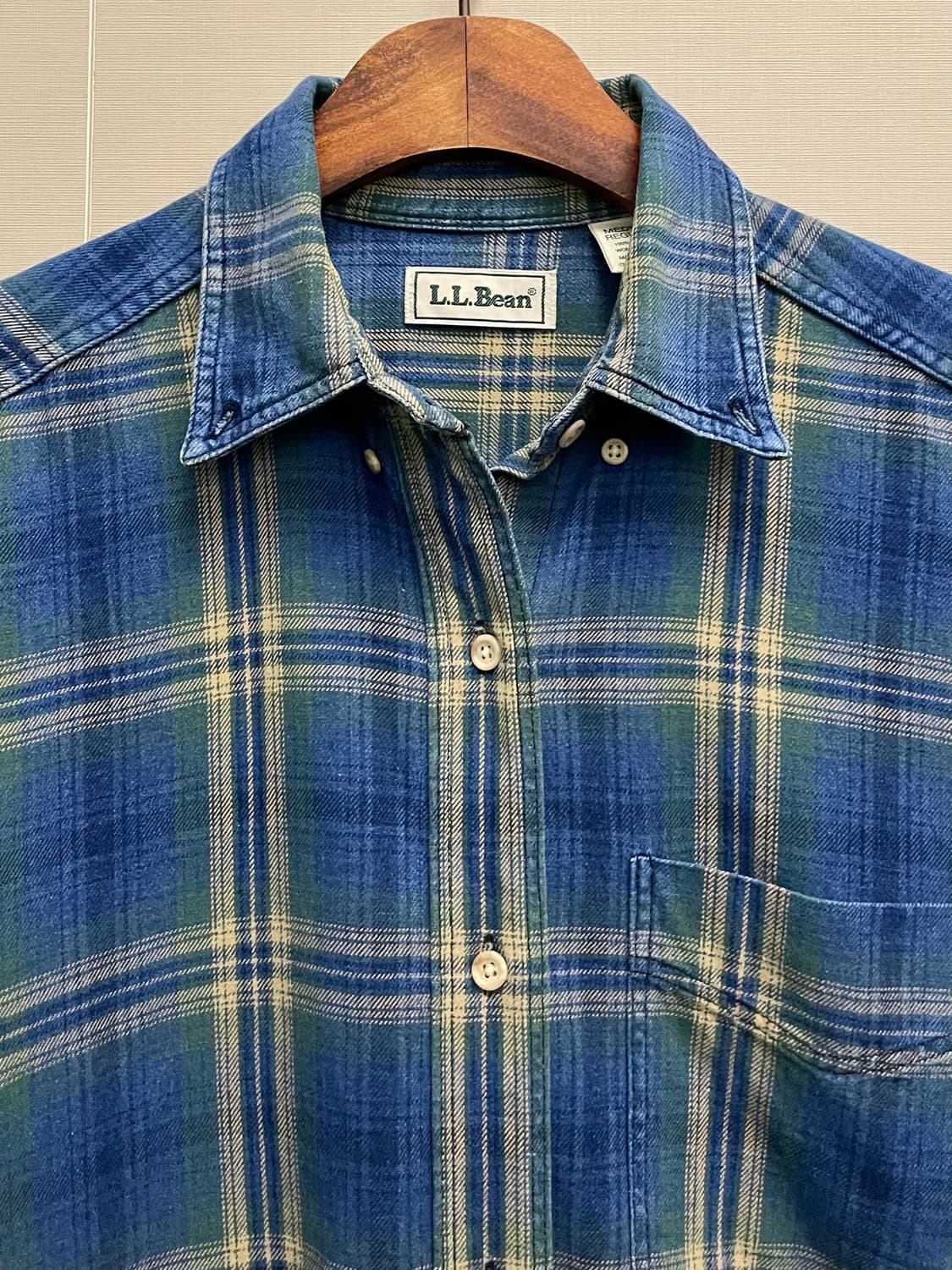 (M/100)90s USA L.L. BEAN 엘엘빈 플란넬 체크 셔츠 상품이미지3