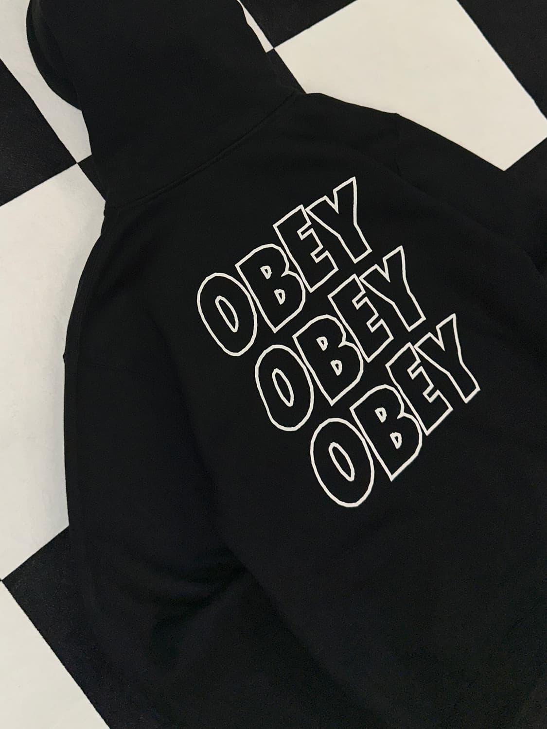 오베이 블랙 풀오버 후드집업 95-100 상품이미지2