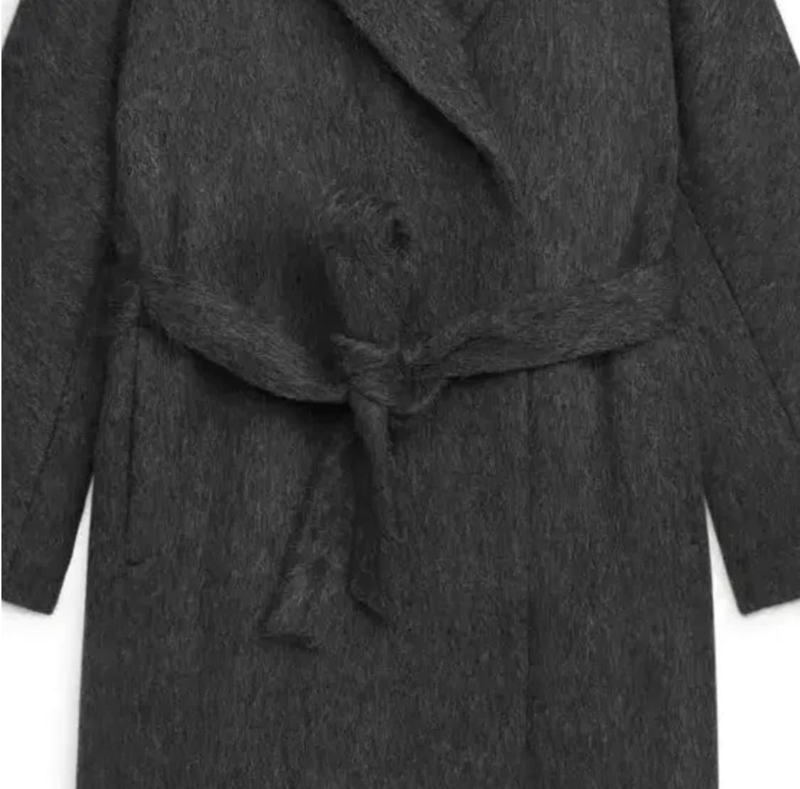 아르켓 Arket 울 알파카 블랜디드 벨티드 코트 다크 그레이 상품이미지2