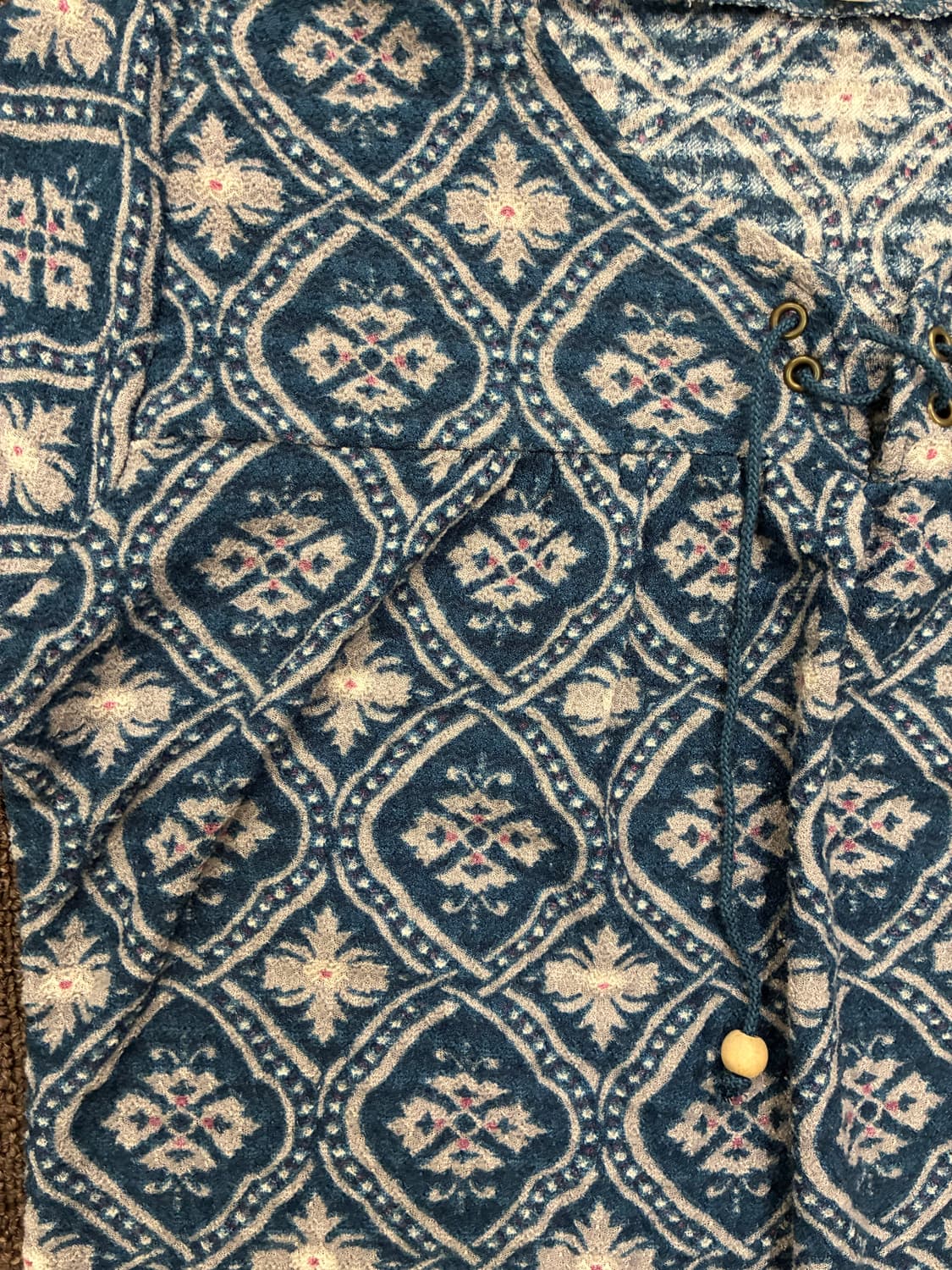 M)Japanese vintage 여성 에스닉 패턴 반팔 티셔츠 상품이미지4