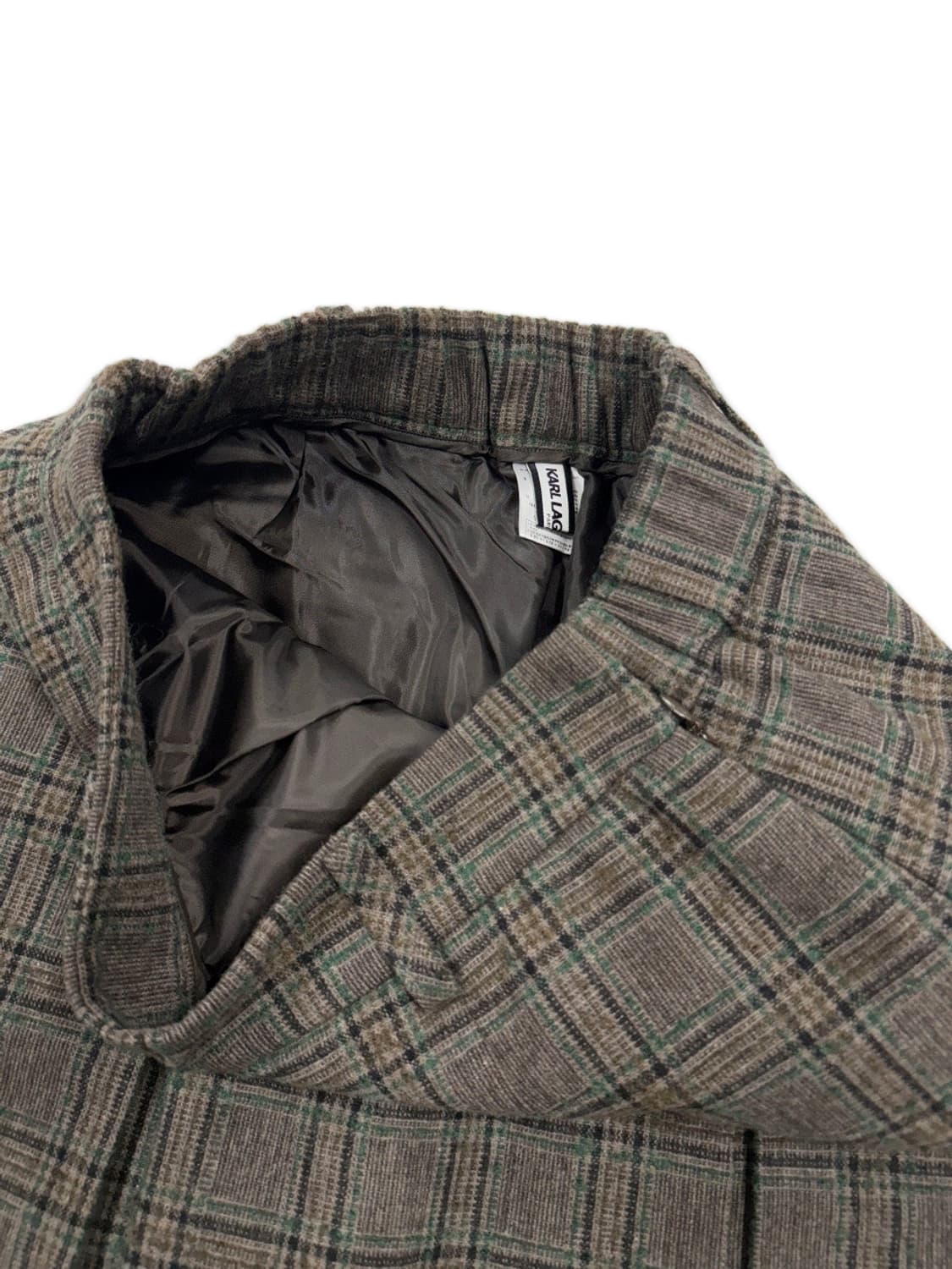 빈티지 Karl Lagerfeld 체크 플리츠 롱 스커트 상품이미지3