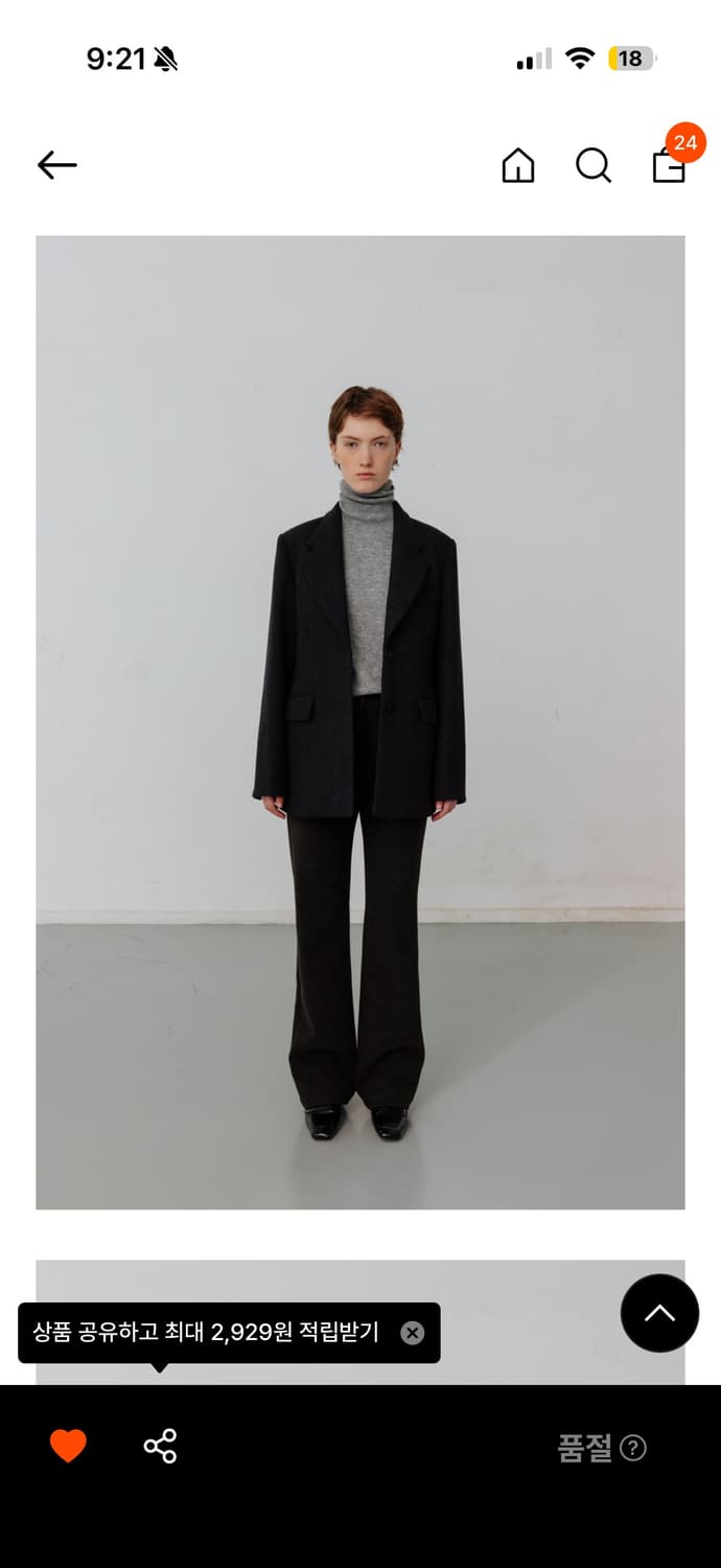 (새상품) 캐시미어 케리에르 하이넥 슬리브스 니트 탑 상품이미지3