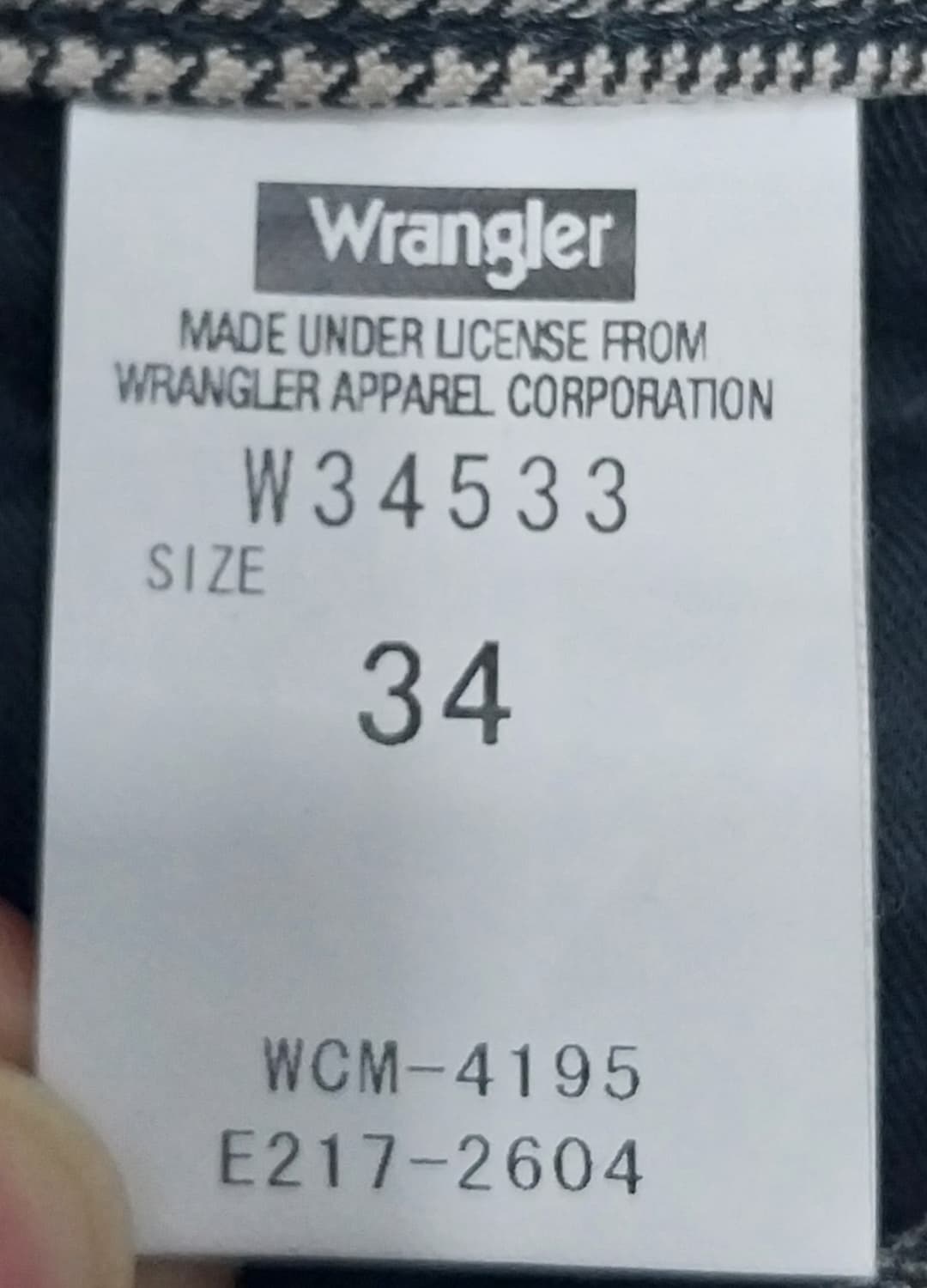 wrangler 랭글러 체크 치노팬츠 34사이즈 상품이미지4