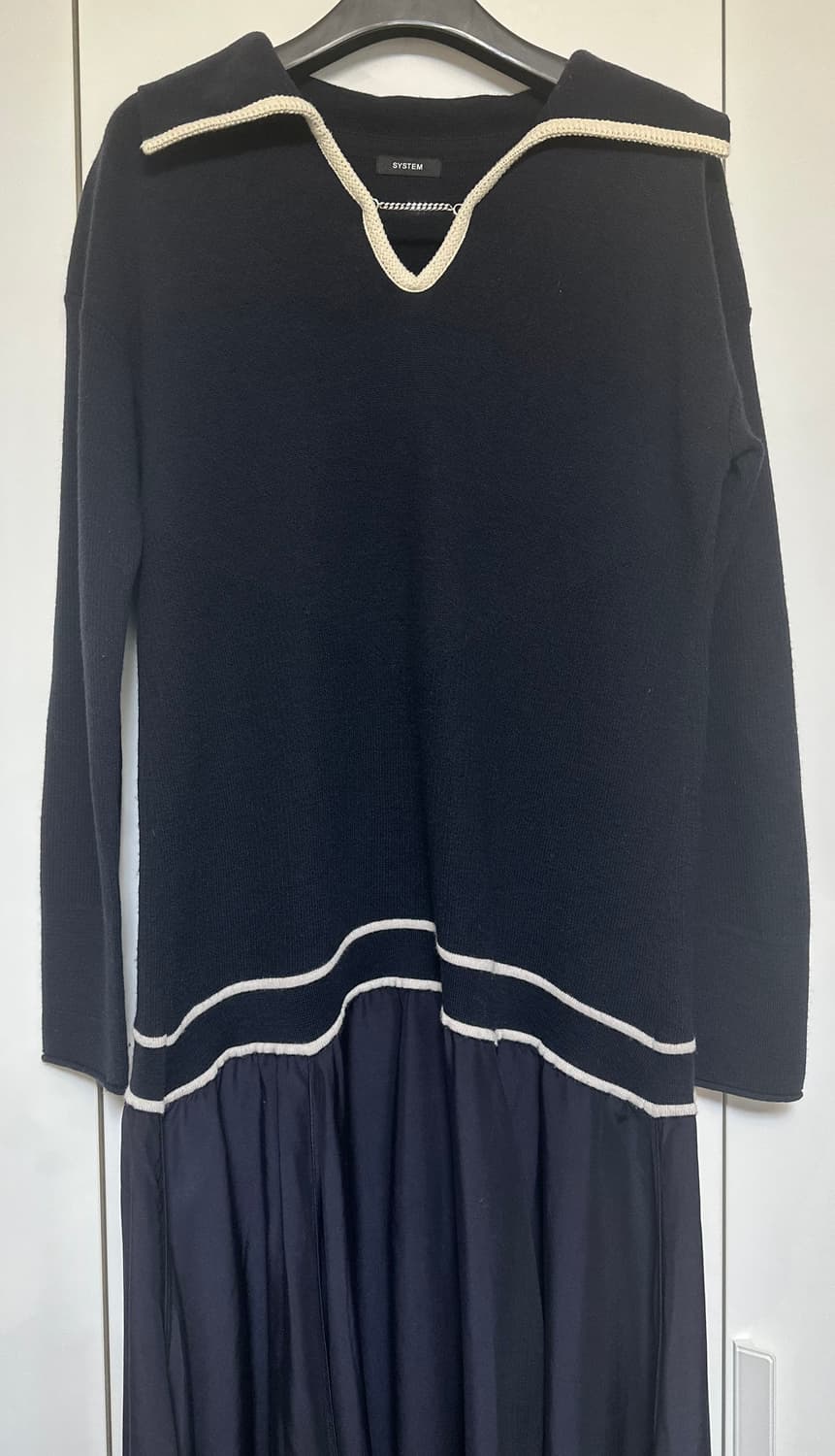 SYSTEM 시스템 블랙 울니트 롱 원피스 상품이미지3