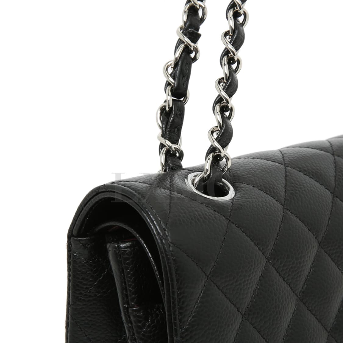샤넬 클래식 캐비어 미듐 블랙 은장 체인백 A01112 상품이미지6