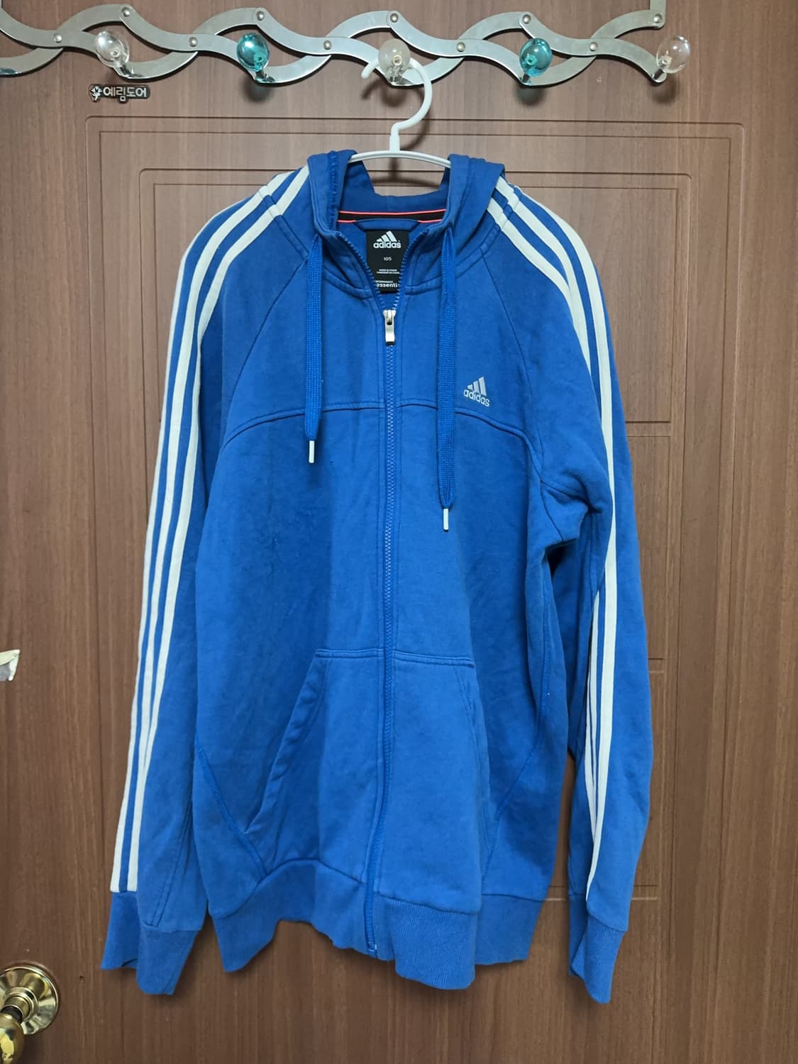 아디다스 빈티지 서브컬쳐 아노깔 삼선 블루 후드집업 상품이미지1