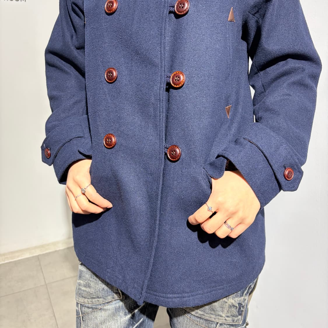 내추럴팔레트 양털 나무단추 자켓 코트 상품이미지2