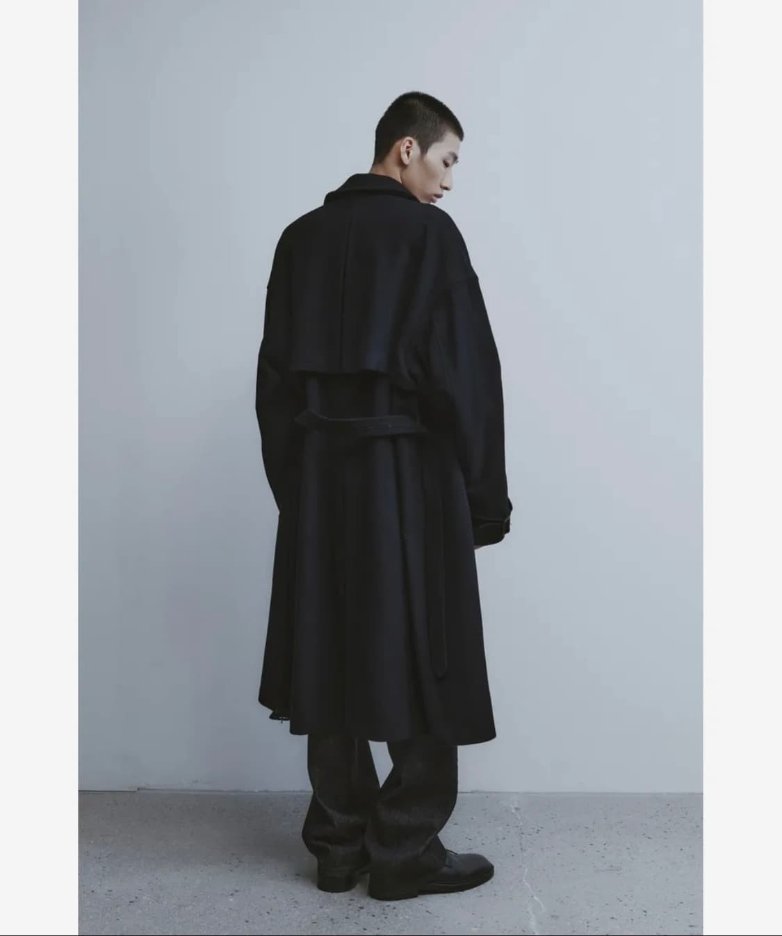youth oversized trench coat black 상품이미지3