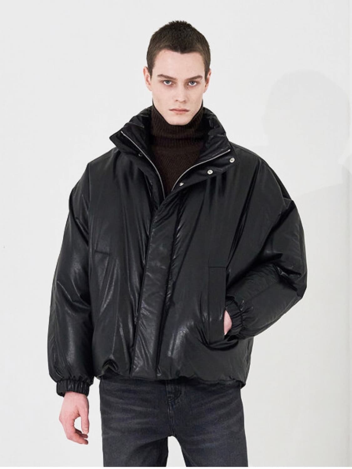 시스템옴므 / 23FW 레더 구스 다운 점퍼 / 100 상품이미지1