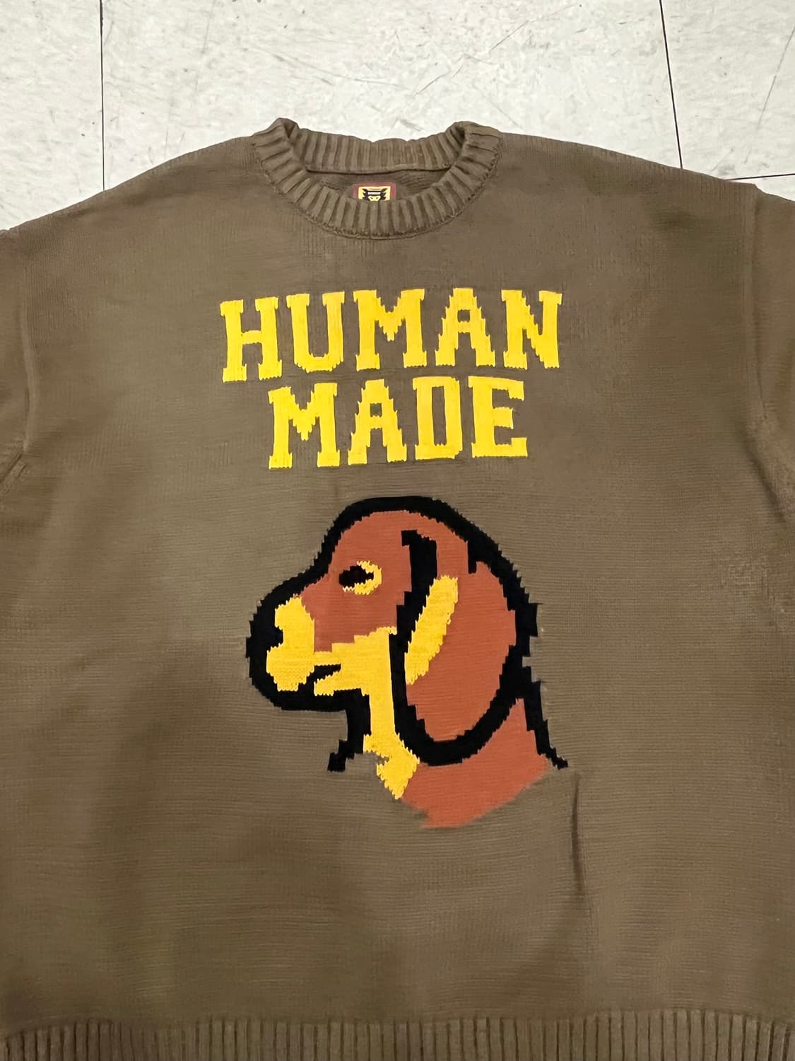 휴먼메이드 카키 니트 판매 상품이미지1