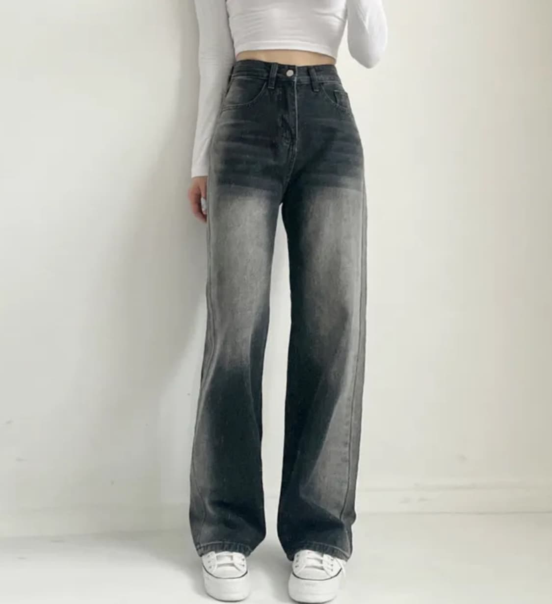 흑청 워싱 바지 S 상품이미지1